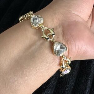 Elegant plated Gold and Silver Heart Bracelet